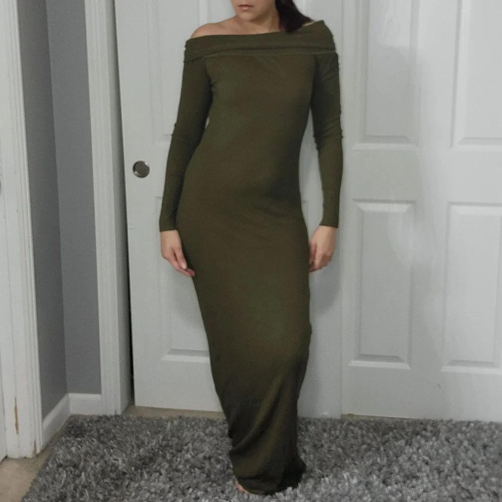 LAmade Off The Shoulder Green Dress/ S. - Picture 1 of 12